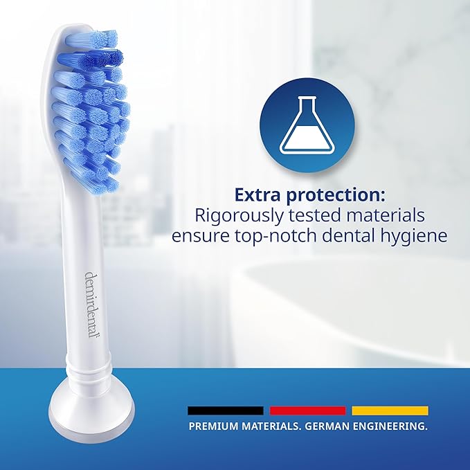 Replacement Heads - Compatible with Philips Sonicare Replacement Heads - Medium Replacement Toothbrush Head - Replaces HX6015/03 SimplyClean Toothbrush Heads - White - 8 Pcs