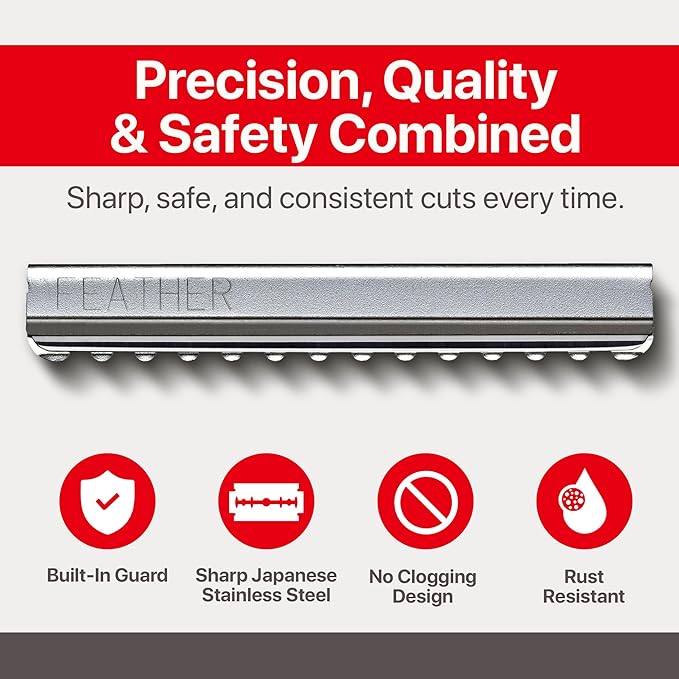 Feather - 7.25-inch Red Texturizing Styling Razor Handle – The Professional tool for Hair Cutting, Thinning, Layering, Texturizing and Feathering - The # 1 Stylist and Barber Razor Tool