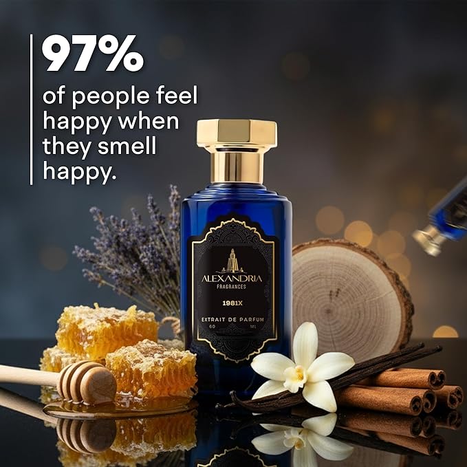 Alexandria Fragrances 1981X Perfume - Long Lasting Eau de Parfum Inspired by Warm Lavender - Premium Men’s Parfum with Honey, Vanilla & Tobacco Blend - Luxury Men’s Cologne for Every Occasion - 60ml