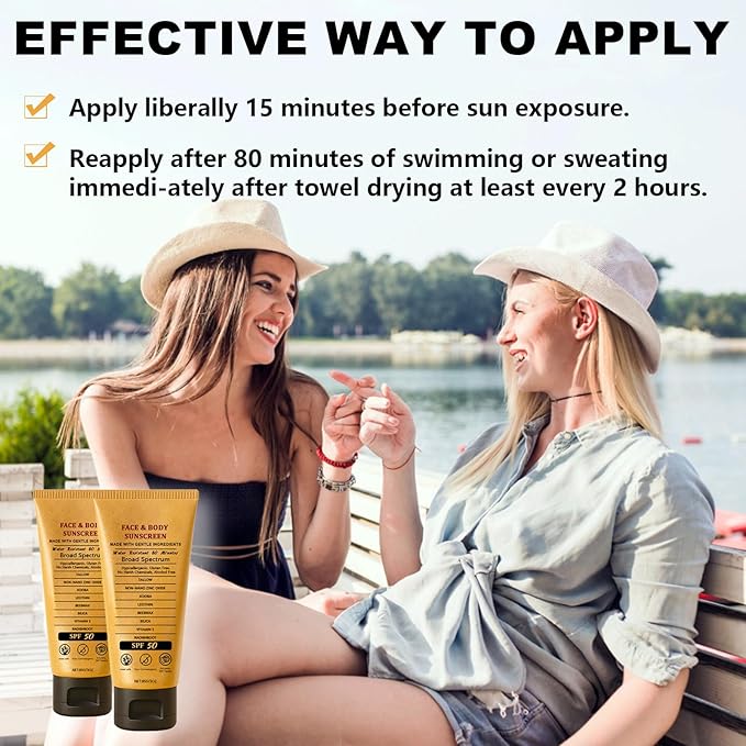 2pcs Beef Tallow Sunscreen with Zinc Oxide Reef Safe Sunscreen SPF 50,Non-Greasy Beef Tallow Sunscree Natural Organic Formula for Body Facial,Women and Men(85g/count)