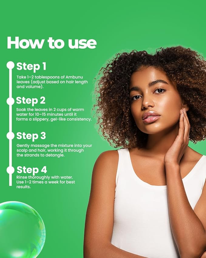Mavid Natural Ambunu Leaves 50g Pack | African Herbal Treatment for Hair Care & Growth | Pure Conditioner and Shampoo | Soften & Detangles | Traditional Scalp Repair