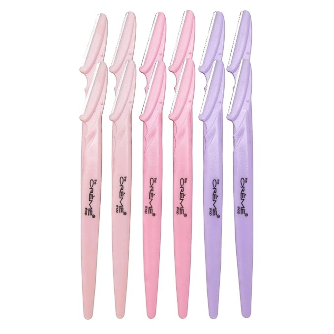 The Crème Shop Flawless Finish Precision Razors | Dermaplaning Tool for Face | Face Razors for Women | Stocking Stuffers for Women (Pack of 12)