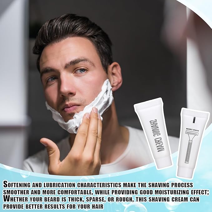 Disposable Shaving Cream Bulk Travel Size 10 Ml/ 0. 35 Fl. oz Shave Cream for Hotel Camping Travel Homeless Toiletries(150 Pcs)