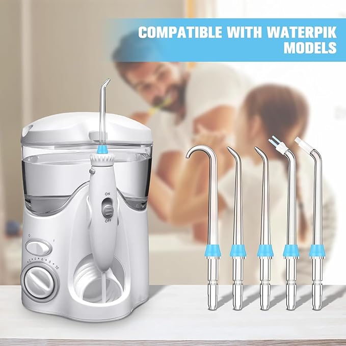 Replacement Tips for Waterpik Water Flosser,Replacement Classic Jet Tips Compatible with Waterpik Oral Irrigator,Replacement Brush Heads for Waterpik,8 Pcs Replacement Parts for Waterpik
