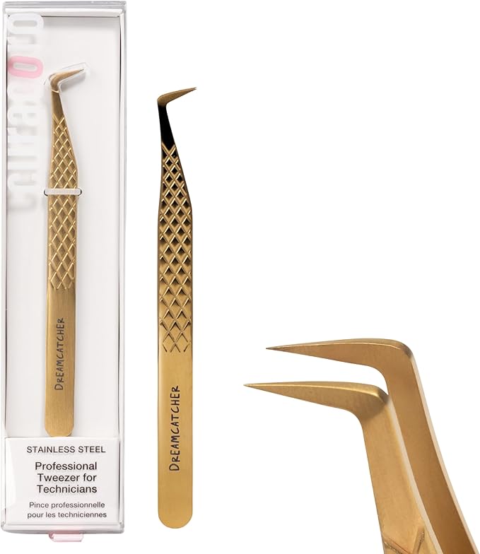 Curacoro Lash Tweezers for Eyelash Extensions - LashSmith Slim Boost Tweezer for Volume & Mega Volume
