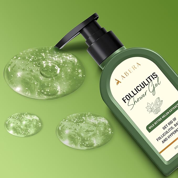 ABERA High-Performance Folliculitis Body Wash with Wild Bitter Melon Extract, BHA Shower Gel, Reduces Back Acne & Keratosis Pilaris, Folliculitis Treatment, Acne Body Wash for Sensitive Skin, 10.14 oz