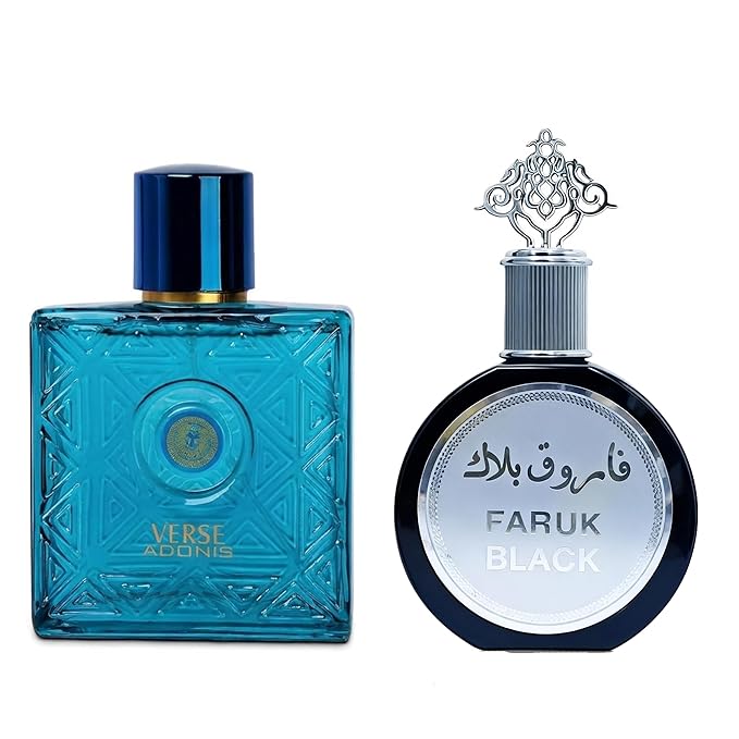 Verse Adonis & Faruk Black Combo Men Cologne 3.4 Fl. Oz Men's Perfume Refreshing Combination of Woody Floral & Fruity Scents Eau De Parfum for Men Lasts All Day Best Gift