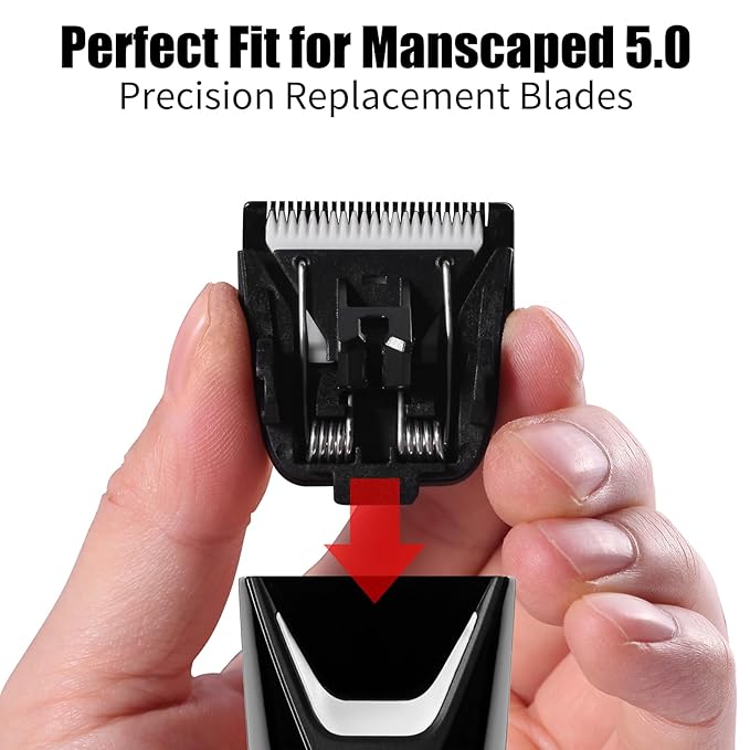 2 Pack Replacement Blade for Manscaped The Lawn Mower 5.0 Ultra Trimmer Blades, Groin Hair Trimmer Ceramic Blade Head Refill with Cartridge,Fit for Manscaped Lawn Mower 5.0 Ultra Replacement Blades
