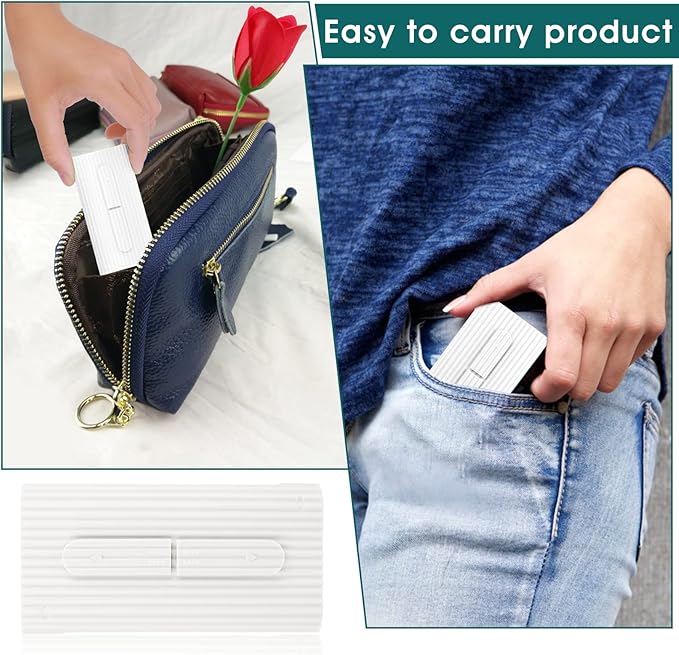WLLHYF Portable Dental Floss Case Automatic Dental Floss Pick Organizer Case Travel Flosser Dispenser Storage Case Refillable Holder Boxes with 10 Floss Picks for Teeth Cleaning (White)