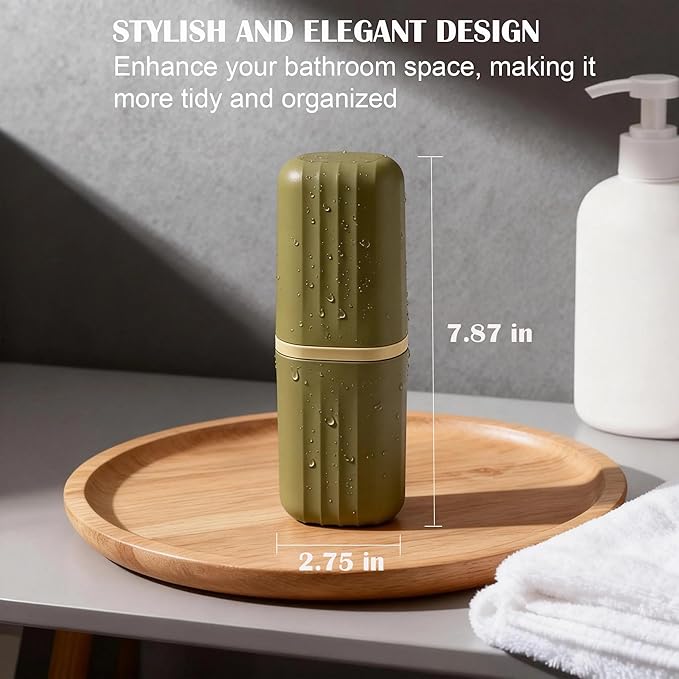 Toothbrush Travel Case, Portable Travel Toothbrush Holder with Rinse Cup, Dustproof Travel Toothbrush Toothpaste Container for Outdoor Camping, Hiking, School, Business Trip