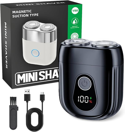 Portable Mini Electric Shaver for Men & Women – USB-C Rechargeable Waterproof Cordless Razor, Compact Travel Face & Body Trimmer for Home & Business (Black)