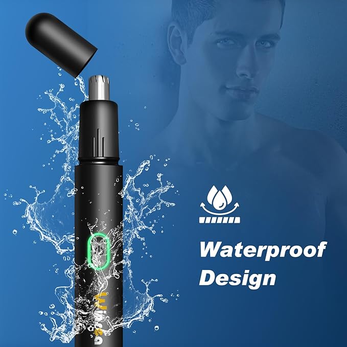 Precision Nose Hair Trimmer – 360° Safe & Efficient Electric Trimming, USB Rechargeable, Waterproof, for Nose, Ear, Eyebrows, and Beard Grooming