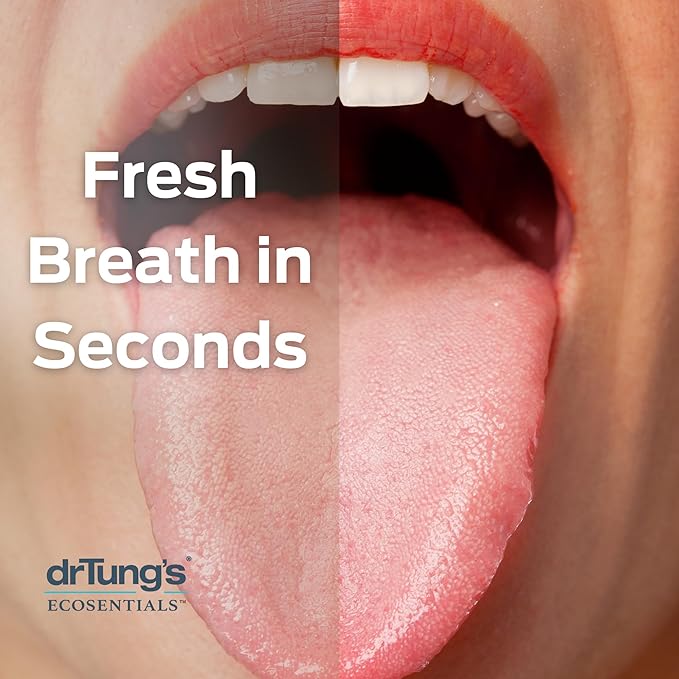 drTung's Stainless Steel Metal Tongue Scraper - Tongue Cleaner for Adults, Kids, Helps Freshen Breath, Easy to Use Comfort Grip Handle, Comes with Fabric Travel Pouch - 6 Pack