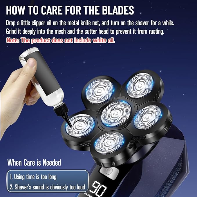 Replacement Heads for Main Shaver Brands, Shaver Blade Heads Replacement for Electric Razor for Men, Head Shaver Bald Shaver Replacement Heads with Blade Cover Shaver Head (6 Head Blades For Men)