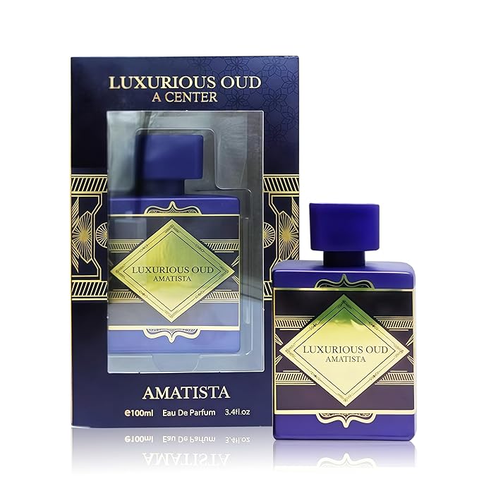 Men's Cologne Eau De Parfume Natural Spray Luxurious Oud Amatista Perfume with Amber Woody,Lavender & Nutmeg,Patchouli & Musk Scent 3.4 Fluid Ounce Long Lasting Fragrance