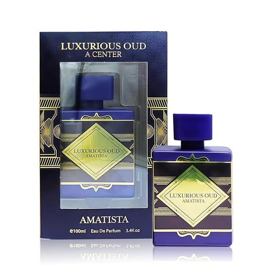 Men's Cologne Eau De Parfume Natural Spray Luxurious Oud Amatista Perfume with Amber Woody,Lavender & Nutmeg,Patchouli & Musk Scent 3.4 Fluid Ounce Long Lasting Fragrance