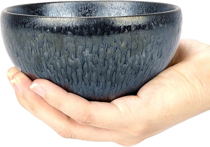 Linkidea Linkdiea Ceramics Soap Shaving Bowl, Traditional Wet Beard Art of Shaving Bowl, Cream Shaver Bowl for Men (Blue), RAC30-01
