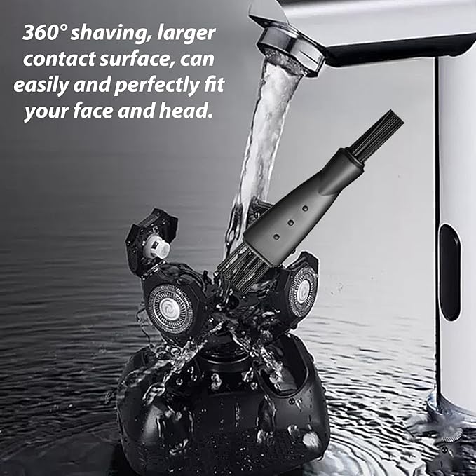 4 Pack Head Shaver Replacement Blades, 5 Blades Shaver Replacement Heads for Bald Men Universal Head and Face Electric Razor Kit with 4 Cleaning Brush
