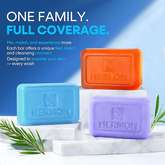 Hermon Jock Itch Antifungal Soap: Antifungal Bar with Tea Tree Oil Soothing Care & Relief of Itching, Burning & Scaling from Jock Itch, Athlete’s Foot & Ringworm – 2 Bars