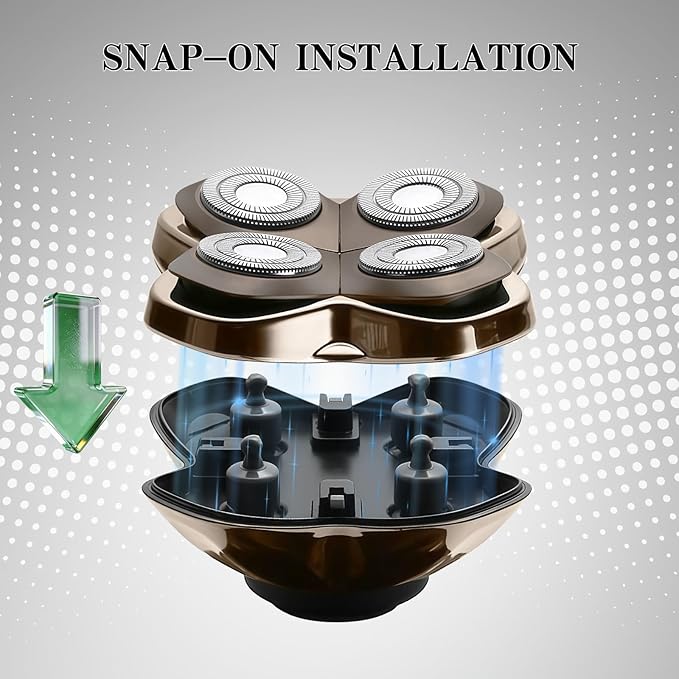 2 Pack Shaver Pro 4 Replacement Heads Compatible with Skulls Pitbulls Series,Gold PRO/Silver PRO/Platinum PRO/Butterfly Kiss PRO Head Shavers,Electric Shaver & Head Shaver Replacement Blade