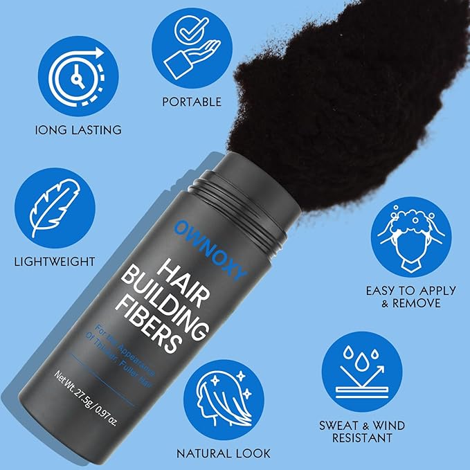 Hair Fibers for Thinning Hair - Hair Building Fibers for the Appearance of Thicker, Fuller Hair, Hair Thickening Fibers for Men and Women - Easy to Apply & Remove, 27.5g/ 0.97oz (Medium Blonde)