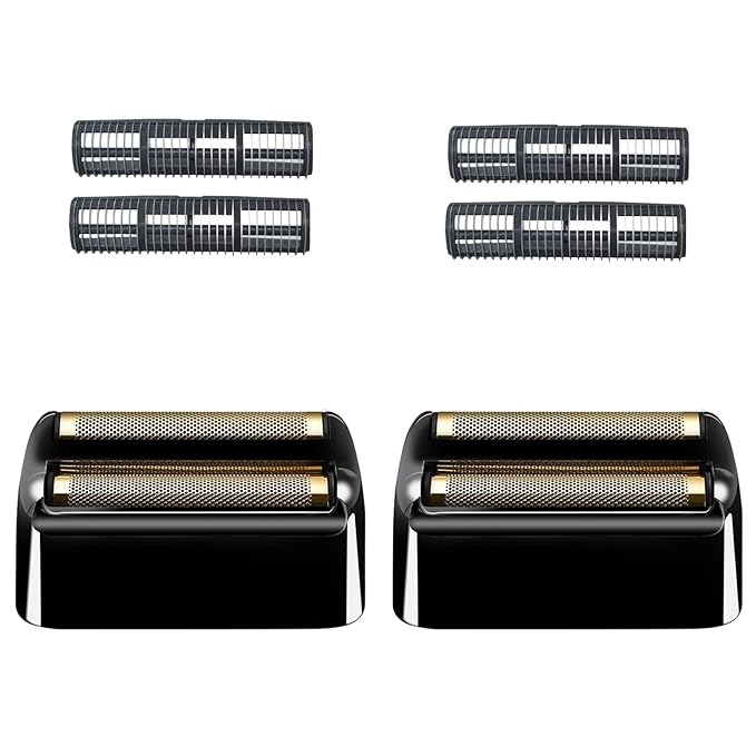 2 Pack Shaver Replacement Foil and Cutters Compatible with BaBylissPRO Double FXFS2 Metal Shaver foil Replacement,Black