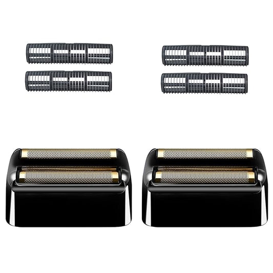 2 Pack Shaver Replacement Foil and Cutters Compatible with BaBylissPRO Double FXFS2 Metal Shaver foil Replacement,Black