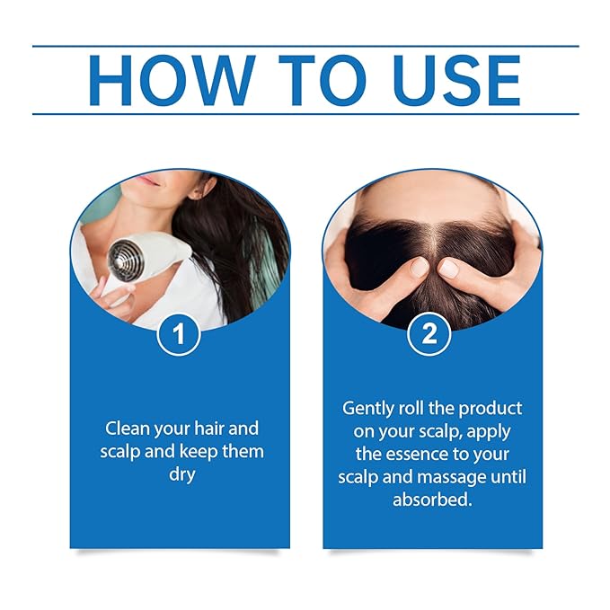 30ml Rosemary Hair Growth Serum Roller - Hair Regrowth Treatment for Thicker & Stronger Hair, Anti-Hair Loss Scalp Care Essence with Ginger & Vitamin E