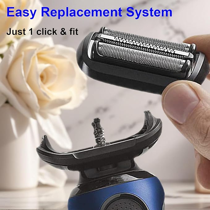 Series 5/6 53B Replacement Head for Braun Electric Foil Shaver, Compatible with New Generation Braun Razors 5020cs 5018s 5035s 5049cs 5050cs 6020s 6040cs 6075cc 6072cc 6090cc (2 Count)