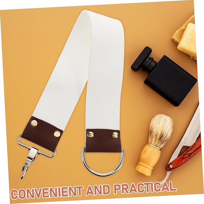 FRCOLOR Dual Layer Canvas Razor Strop Belt for Professional Barbers Personal Use Versatile Shaving Strap for Straight Razors Lightweight Portable Design for