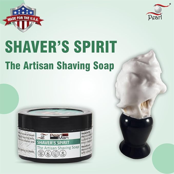 Pearl Shaving The Artisan Shaving Soap Shavers Spirit- Shave Soap for Men Smoothest Wet Shave Creates Perfect Lather -Moisturizes and Protects Skin