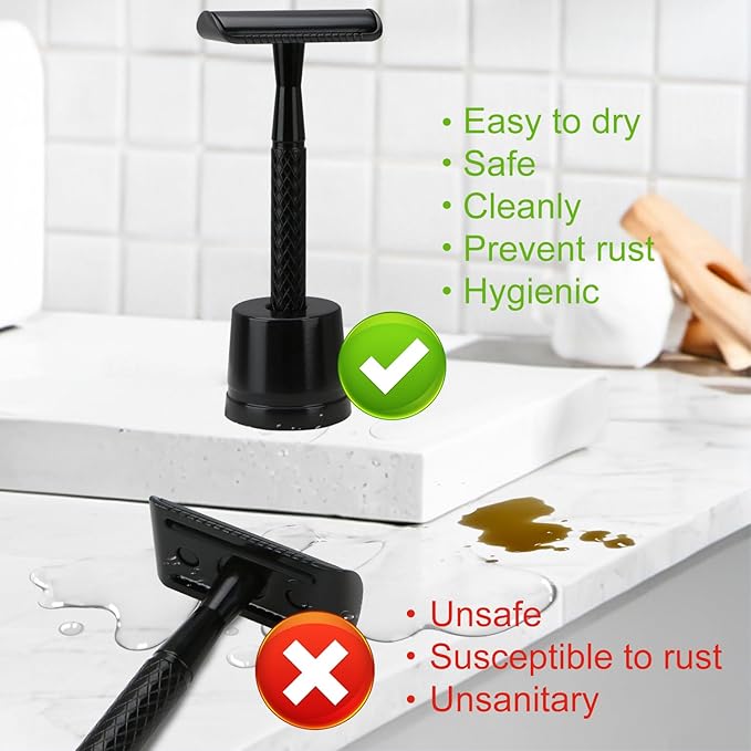 Safety Razor Stand, Safety Razor Holder (Matte Black)