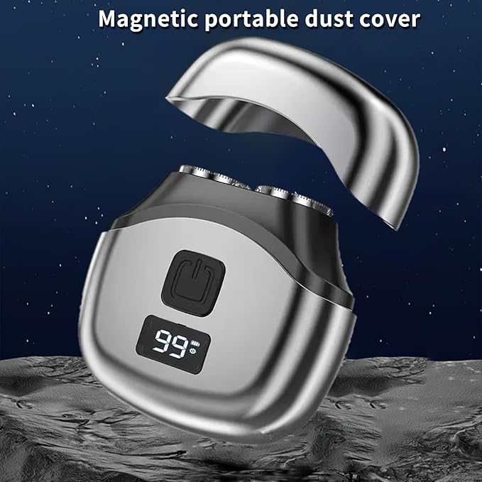 Men's Electric Shaver Mini, Cordless Electric Razor with LED Screen, Double Foil Cutter, Removable Washable Head, Type-C USB Rechargeable, Travel Shaver