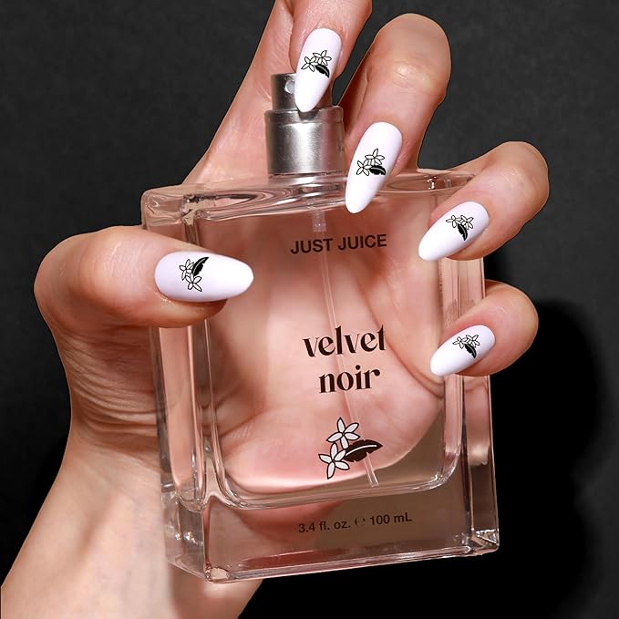 Just Juice Velvet Noir - Crisp Jasmine Perfume for Women and Men - Floral Musk Mini Travel Perfume with Apple, Rose, Geranium, Amber - 0.33 oz