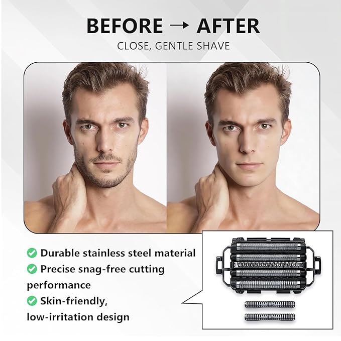 WES9032P Shaver Replacement Blades Compatible with Panasonic arc 5 5-Blade Shavers ES-LV97-K, ES-LV67-K, ES-LV95-S, ES-LV65-S，ES-LV90、ES-LV50、ES-LV72、ES-LV52、ES-SV61、ES-LV94,etc (1 piece)
