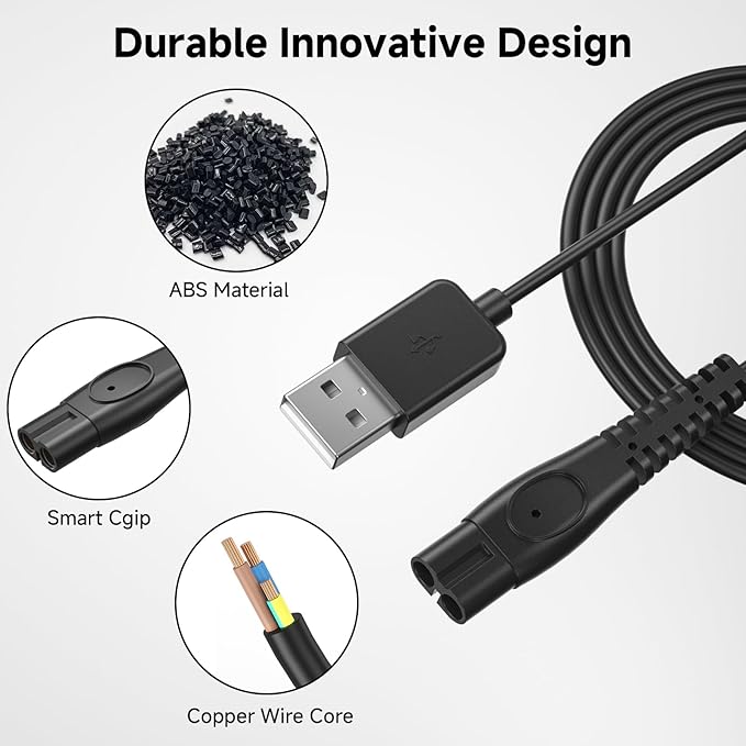 5V 1A Charger Fit for Philips Norelco OneBlade QP2724 QP2834 MG5910 MG7910 MG9510, USB Charging Cord for philips Wet & Dry Shavers Compatible with 2000, 3000, 7000 Series Trimmers