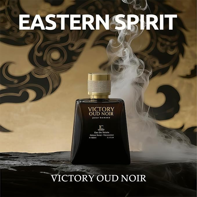 Men's Cologne Eau De Parfume Natural Spray Victory Oud Noir Perfume with Woody Floral & Fruity Masculine Scent 3.4 Fluid Ounce Long Lasting Fragrance