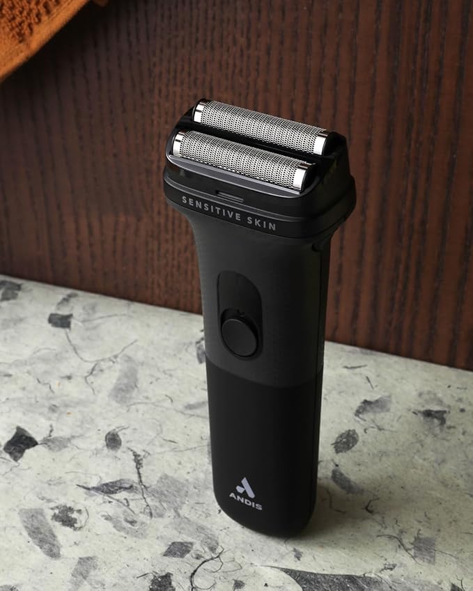 Andis 17480 Inform Lithium-Ion Electric Foil Shaver with Sensitive Skin Foil Head, Rechargeable, 10,000 SPM, Includes Blade Brush, Black