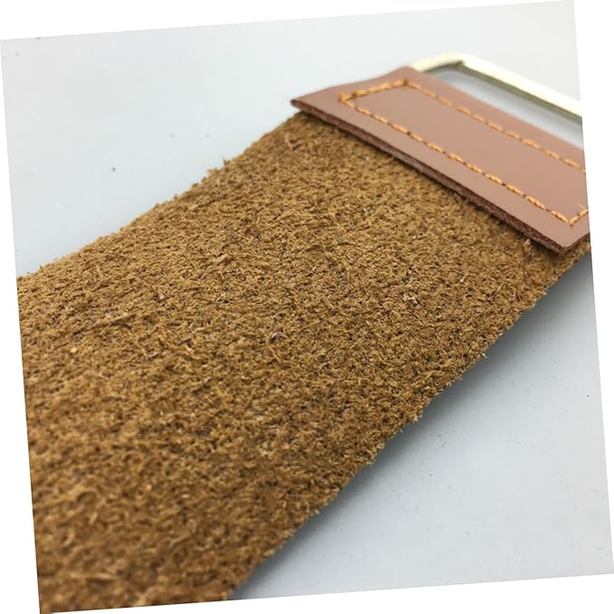2pcs Leather Strop Set Genuine Cowhide Sharpening Cloth for Straight Scissors and Tools Polishing for Barbers and Woodworkers