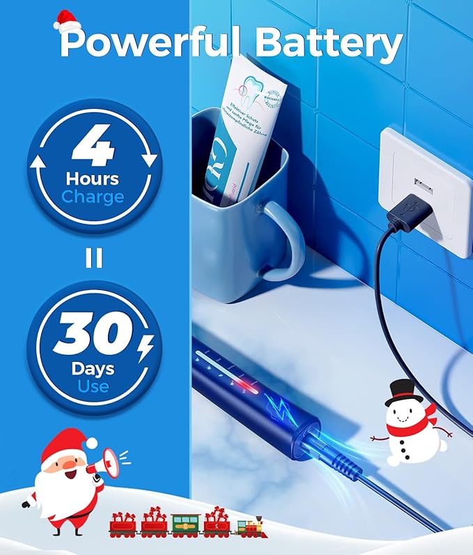 TEETHEORY Electric Toothbrush for Adults with 8 𝐁𝐫𝐮𝐬𝐡 𝐇𝐞𝐚𝐝𝐬, Sonic Electric Toothbrush with 40000 VPM Deep Clean 5 Modes, Rechargeable Toothbrushes Fast Charge 4 Hours Last 30 Days