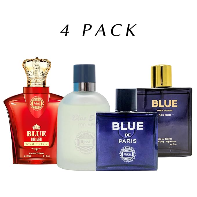 Hybrid & Company Men's 4 Pcs Fresh Sweet Strength Scent Eau De Toilette Perfume