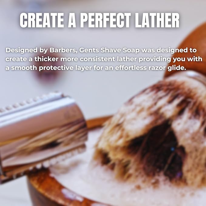 GENTS Men's Shaving Soap 97% All Natural Enriched With Shea Butter and Glycerin, Creates Rich Lather Form (6 Pack Variety)