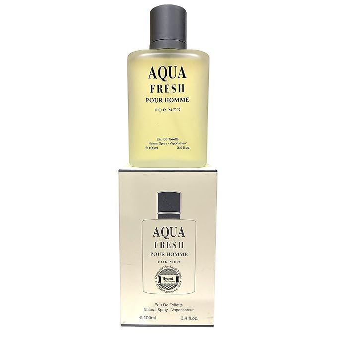 Hybrid & Company Aqua Fresh Cologne for Men Eau De Toilette Natural Spray Masculine Scent, 3.4 Fl Oz