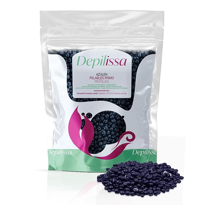 Blue Hard Wax Beads 14.1 oz – Stripless Brazilian Wax Beads for Sensitive Skin – Gentle Chamomile Formula for Face, Underarms, Bikini & Full Body Hair Removal – Made in Italy