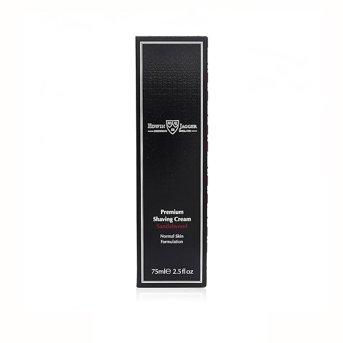 Edwin Jagger 99.9% Natural Premium Shaving Cream, 75ml Tube - Sandalwood, 2.5-Ounce