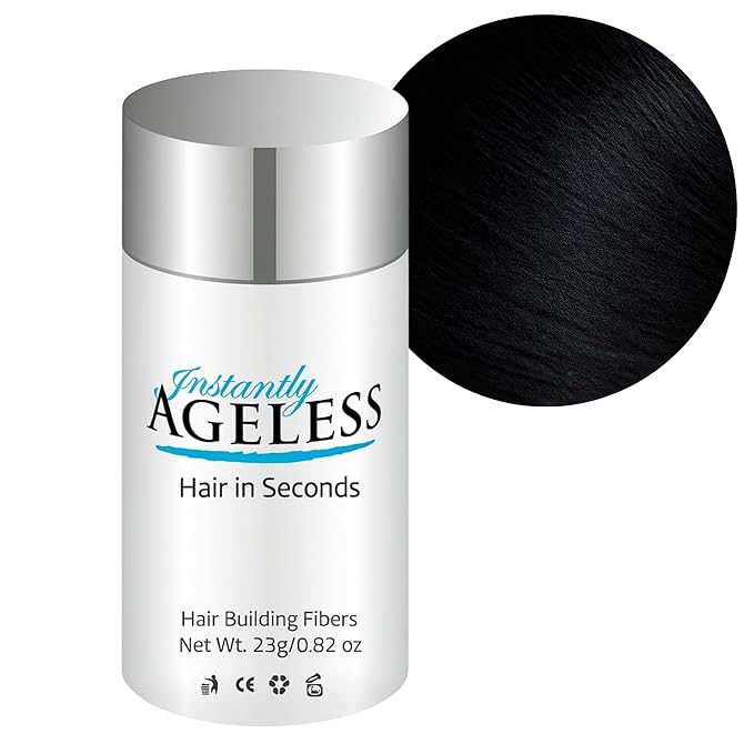 Instantly Ageless® Hair in Seconds™ Hair Building Fibers – Hair Thickening Fibers for Thinning Hair & Hair Loss for Fuller-Look - 0.83 oz (23g) - Black