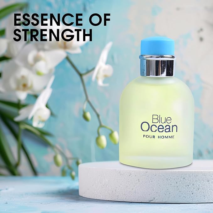 Blue Ocean Men Cologne Fresh Scent Eau De Toilette Spray, Fragrance For Men Long-Lasting Cologne Choice For Daily Wear Elegant 100ml Bottle