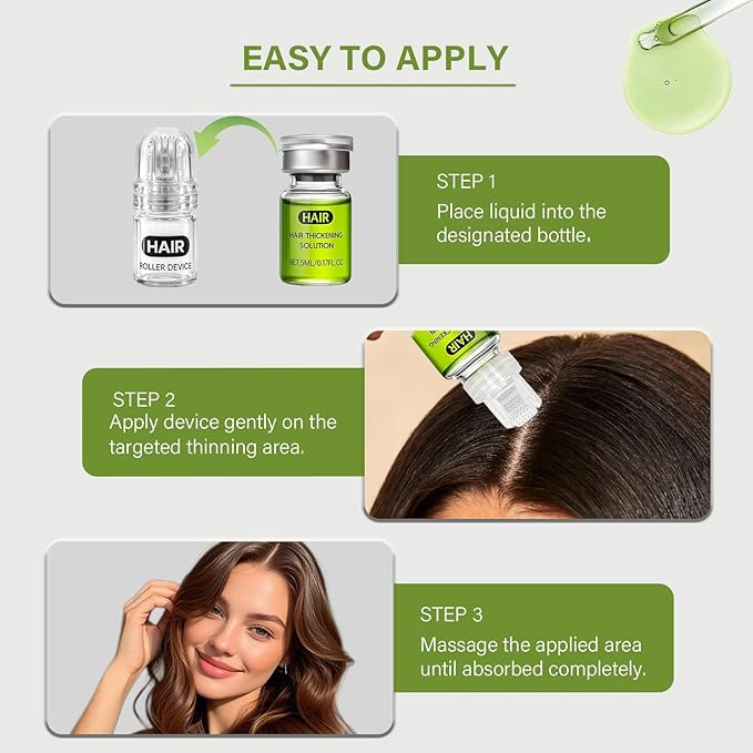 Hair Regrowth System, Hair Growth Treatment for Fuller & Thicker Looking Hair, Hair Growth Serum Infused with Ginseng & Ginger Extract, Hair Thickening Solution, Helps Prevent Hair Loss