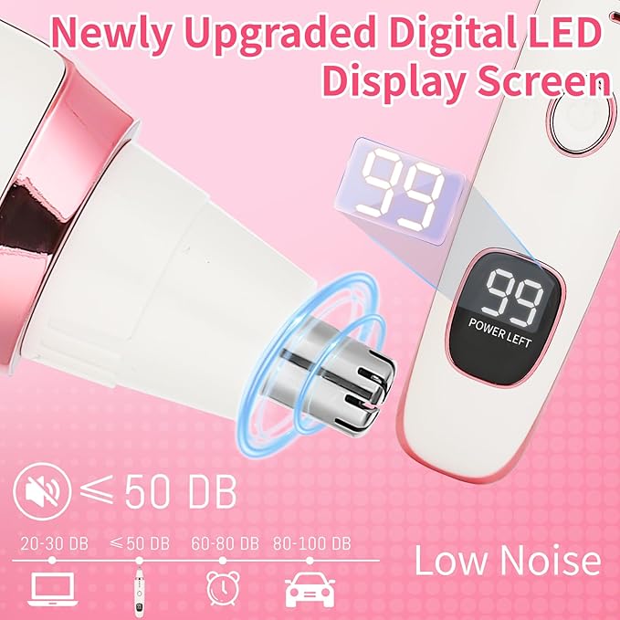 2 in 1 Nose and Ear Hair Trimmer with LED Display, Rechargeable Electric Nasal Hair Clipper for Men & Women, Eyebrow & Facial Hair Removal with Dual-Edge Blades, Easy to Clean