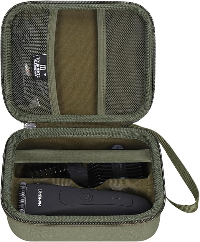 Tourmate Hard Storage Case for MANSPOT Groin Hair Trimmer,Travel Box for Electric Ball Trimmer Pubic Trimmer Shaver(Case Only) (Army Green)